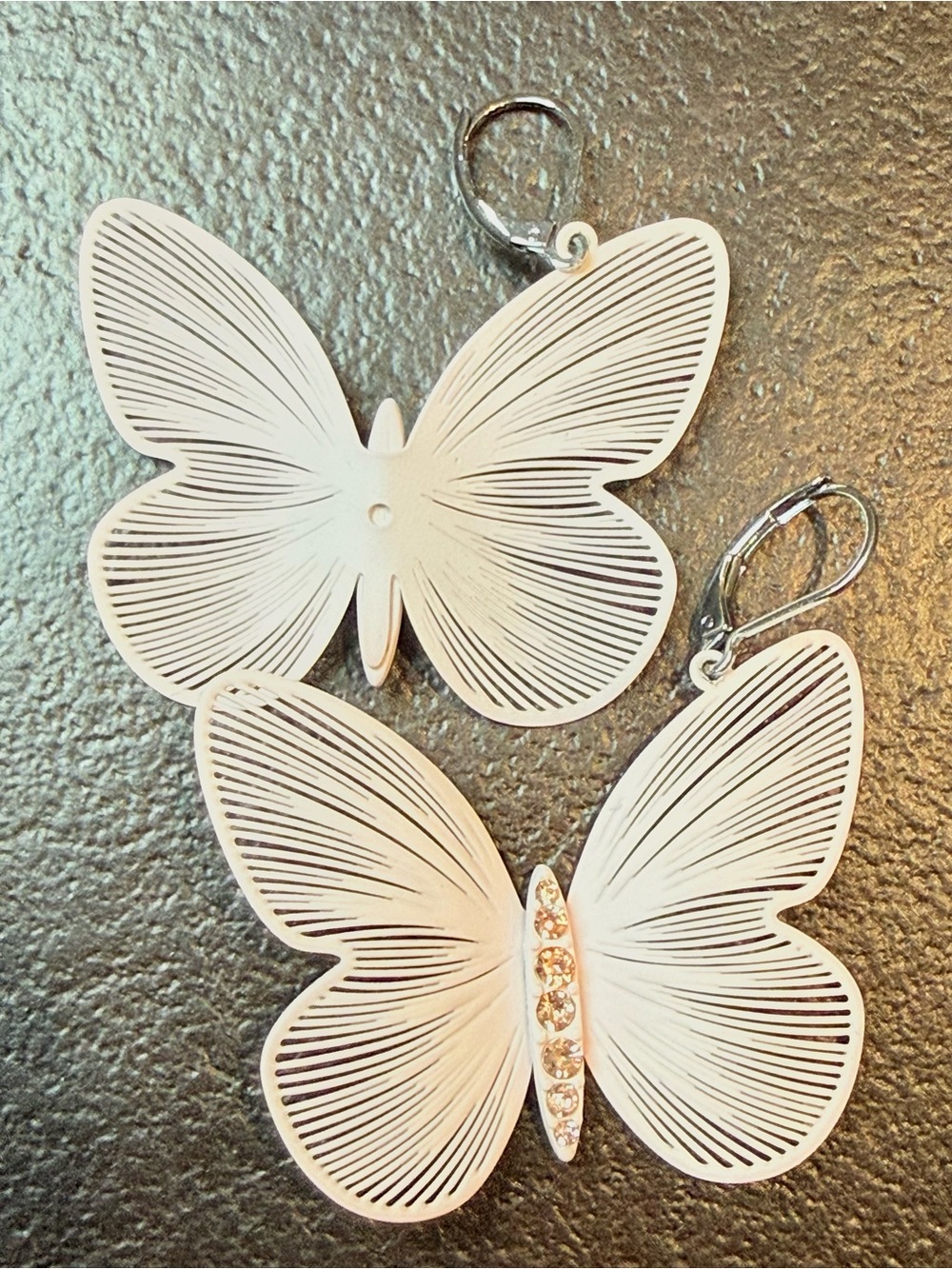 Butterfly Drop Earring Soft Pink Color - Picture 11 of 12